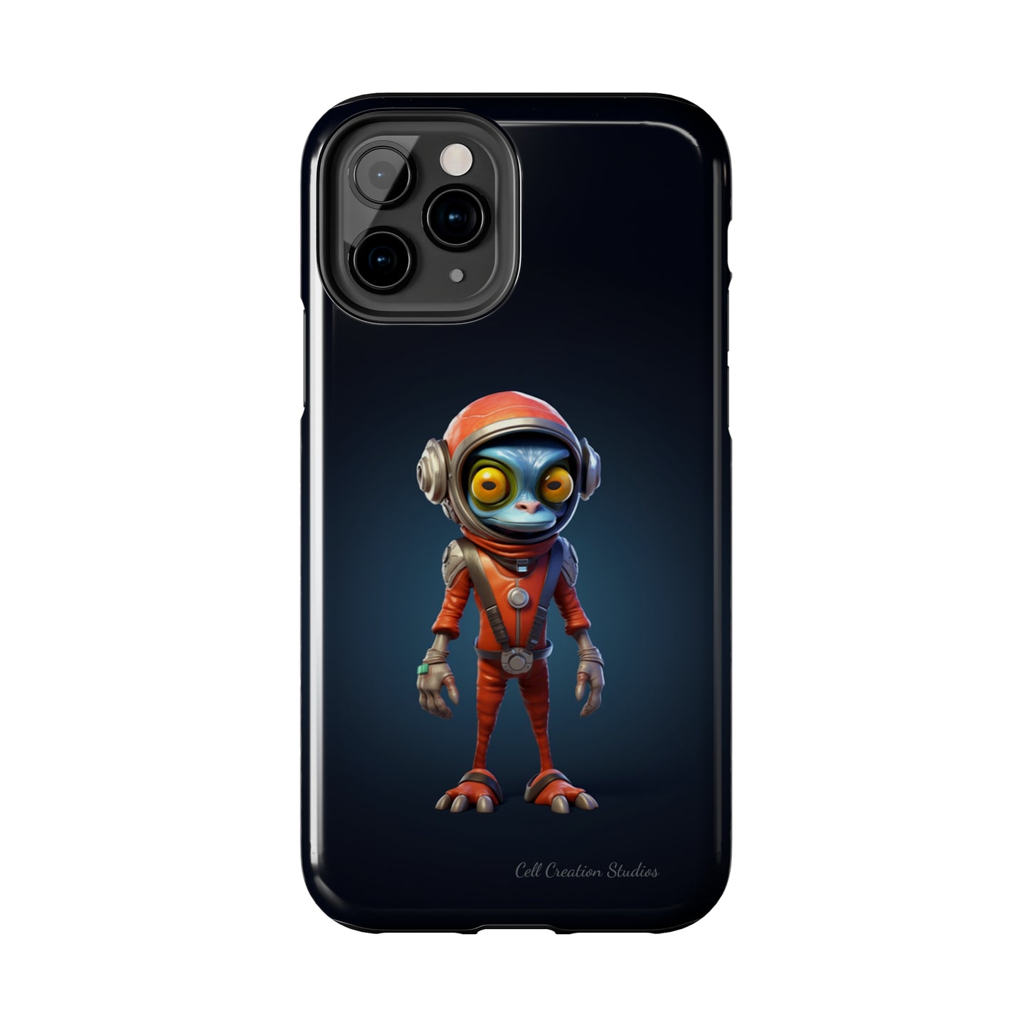 The "AstroGuard" Animated Blue Alien Astronaut Phone Case -Tough Phone Cases