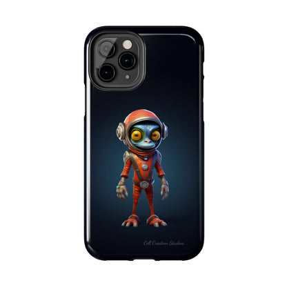 The "AstroGuard" Animated Blue Alien Astronaut Phone Case -Tough Phone Cases