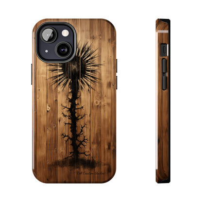 "Desert Plant on Wood Themed Phone Case: Embrace Nature's Beauty"-Tough Phone Cases