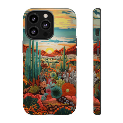 "Desert Bloom Embroidery" -Tough iPhone Cases