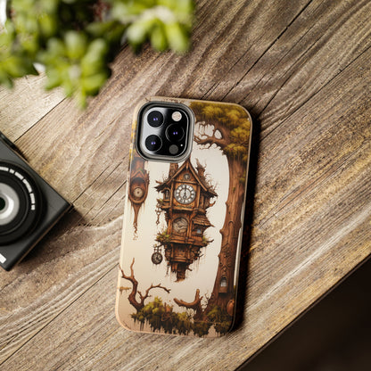 Introducing the "Mystical Wooden Clock" Cell Phone Case – Embrace Enchantment and Timeless Beauty -Tough Phone Cases