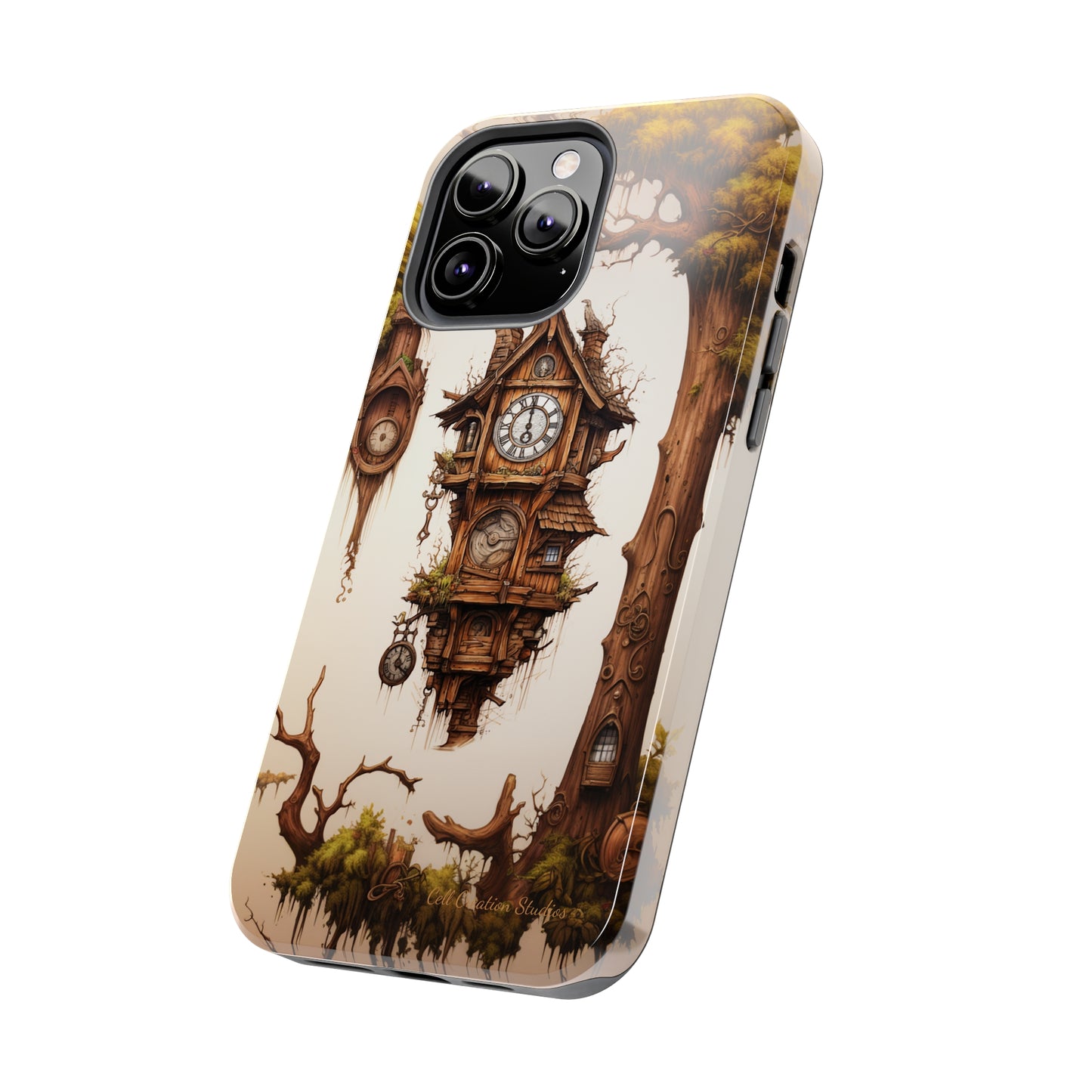 Introducing the "Mystical Wooden Clock" Cell Phone Case – Embrace Enchantment and Timeless Beauty -Tough Phone Cases