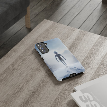 Introducing the "Frosty Extraterrestrial" Cell Phone Case – Embrace Alien Intrigue Amidst the Snowscape -Tough Cases