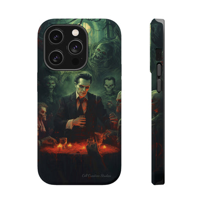 Introducing the "Dracula's Halloween Soiree" Cell Phone Case – Join the Spooky Gathering -MagSafe Tough Cases