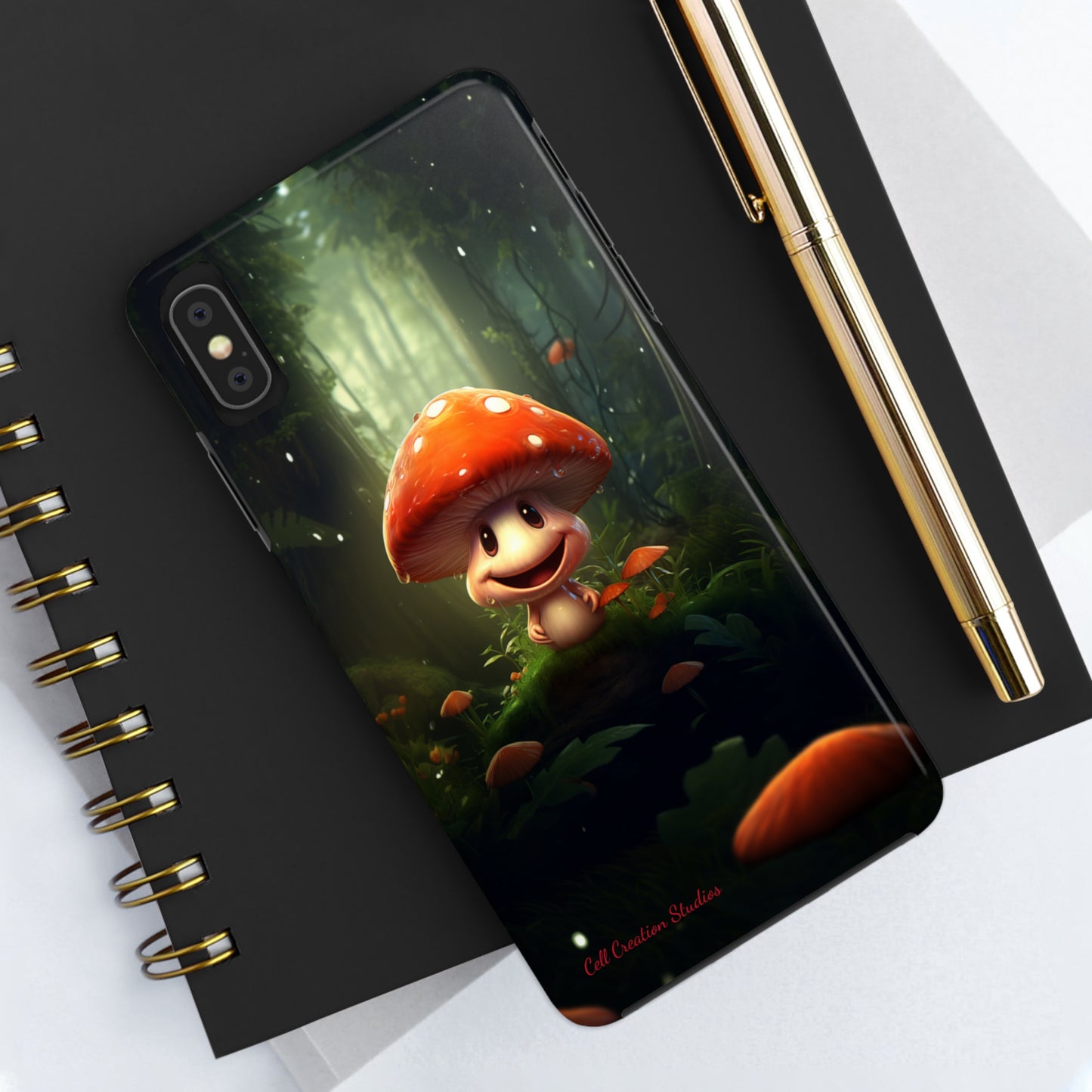 Introducing the "Cheerful Smiling Mushroom" Cell Phone Case – Spread Joy with Every Glance -Tough Phone Cases