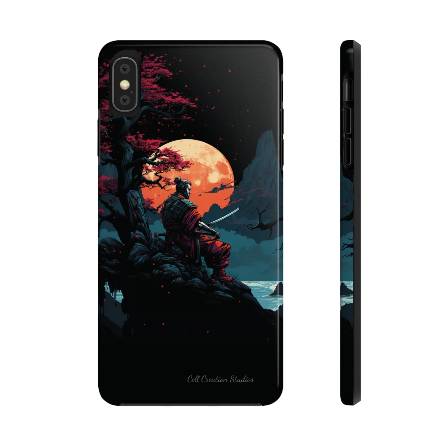 Introducing the "Moonlit Samurai Serenity" Cell Phone Case – Embrace Elegance and Strength -Tough Phone Cases