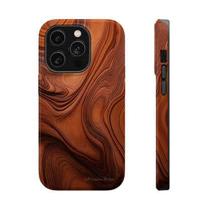 The "Natural Elegance" Wood Pattern Phone Case -MagSafe Tough Cases