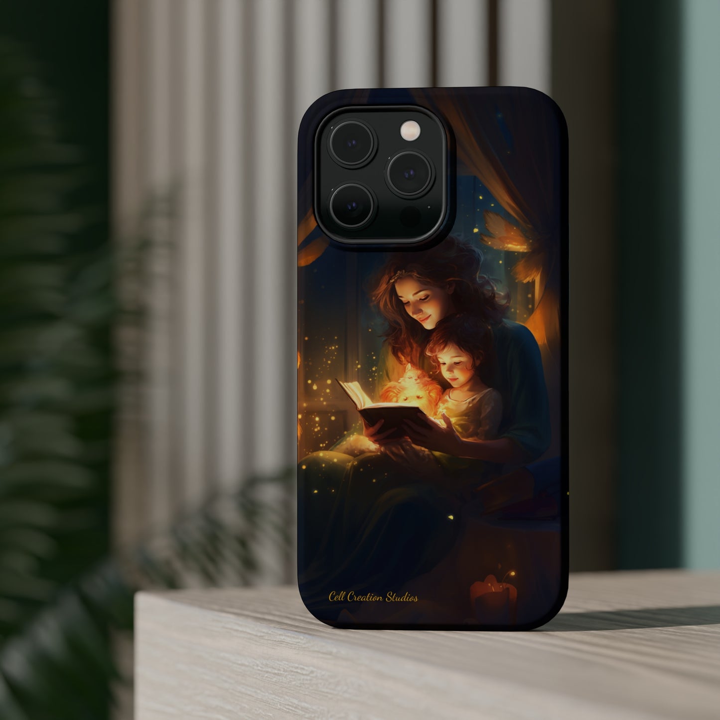 Introducing the "Bedtime Story Bliss" Cell Phone Case – Cherish Heartwarming Moments with Every Glance -MagSafe Tough Cases