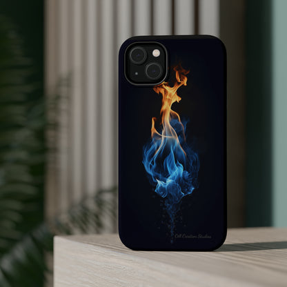 "Elegant Blue and Orange Flame" Phone Case: Ignite Your Style -MagSafe Tough Cases