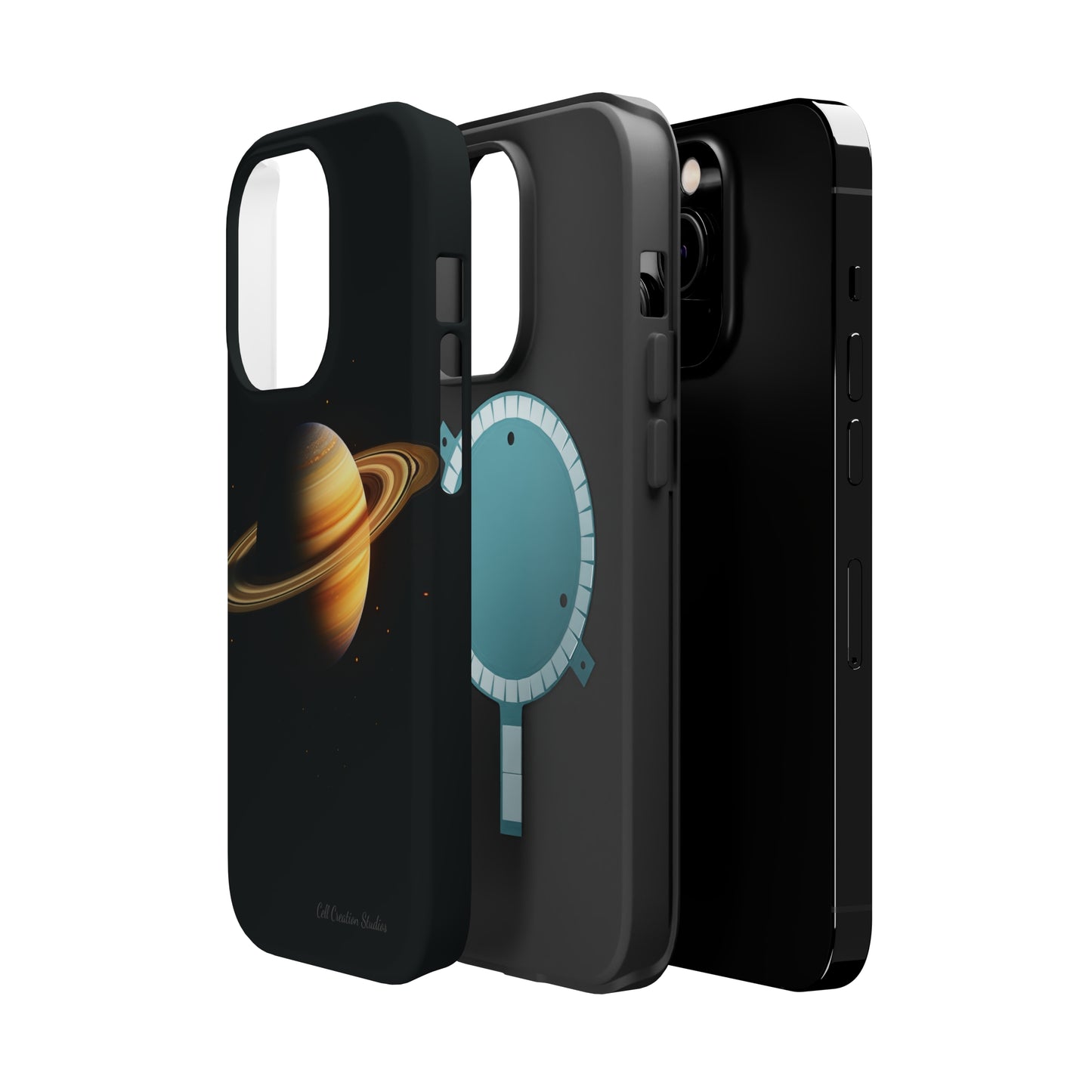 Introducing the "Saturn's Elegance" Cell Phone Case – A Cosmic Masterpiece -MagSafe Tough Cases