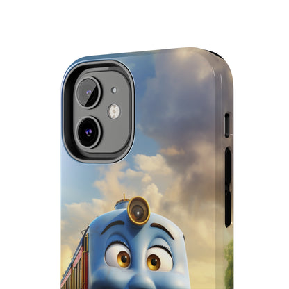 The "Smiling Blue Train" Phone Case -Tough Phone Cases