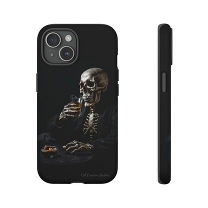 "Embrace the Dark Side with Our Skeleton Drinking Phone Case" -Tough Cases