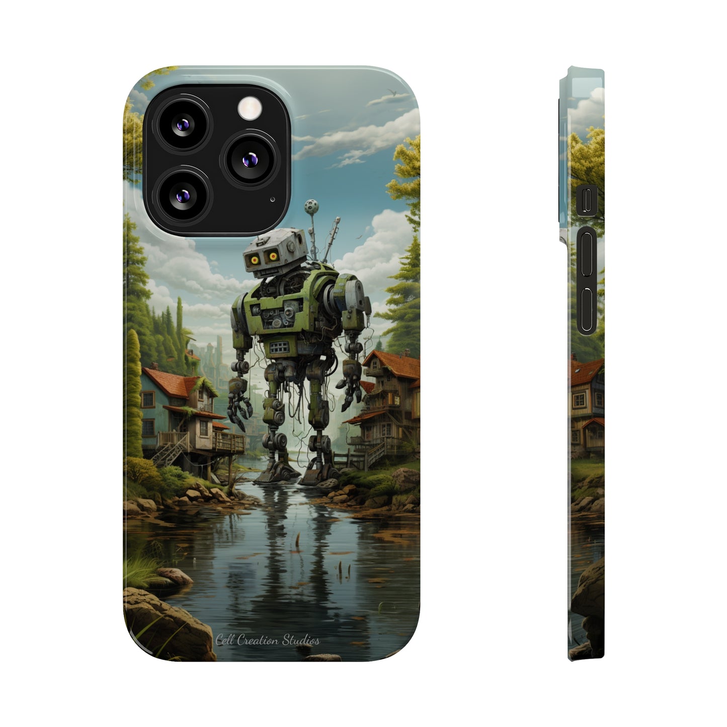 Introducing the "Robo-Rescue" Cell Phone Case – Witness a Heartwarming Scene of Robot Seeking Assistance -Slim Phone Cases