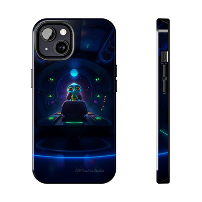 The "Galactic Buddy" Blue Alien Spaceship Phone Case -Tough Phone Cases