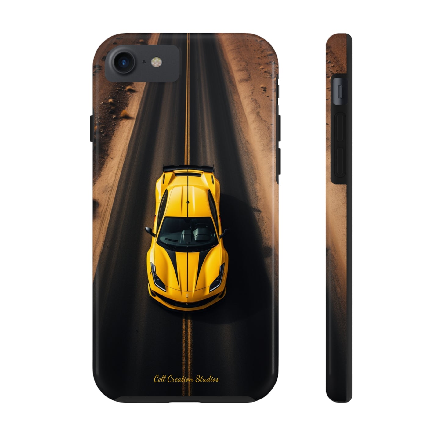 Introducing the "Desert Speedster" Cell Phone Case – Feel the Thrill of a Ferrari Racing through the Desert! -Tough Phone Cases