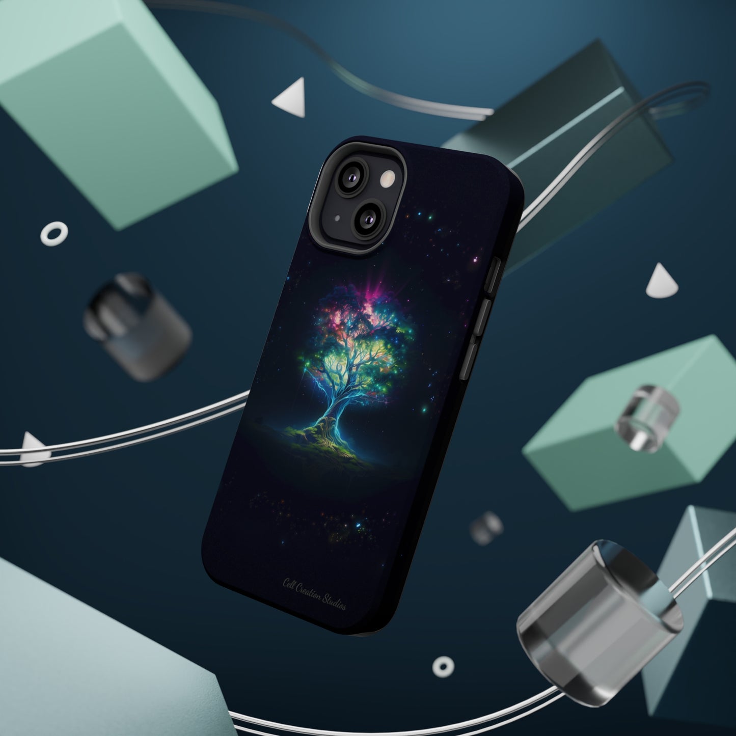 Introducing the "Holographic Tree of Life" Cell Phone Case – A Visionary Blend of Art and Technology -MagSafe Tough Cases