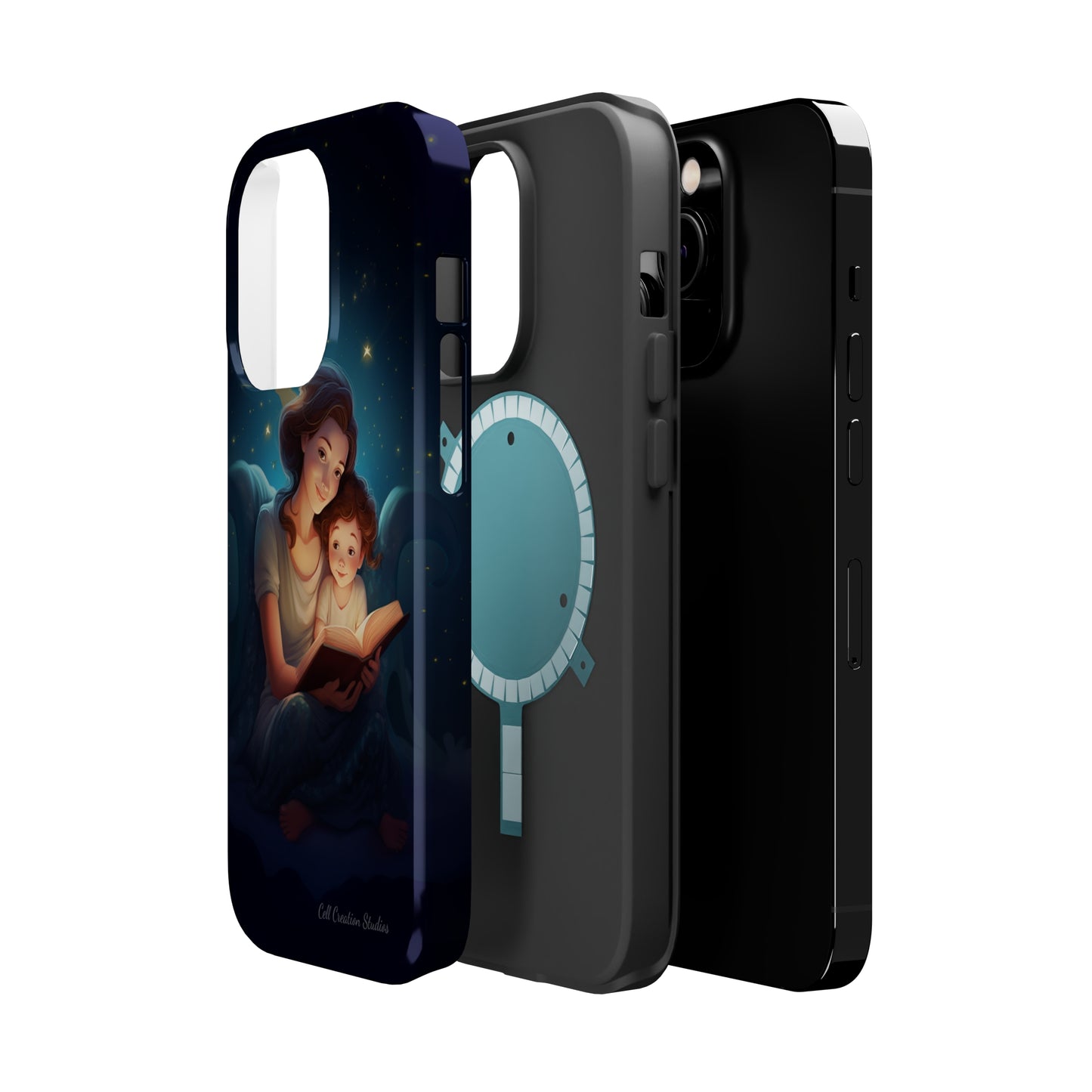 Introducing the "Bedtime Story Bliss" Cell Phone Case – Cherish Heartwarming Moments with Every Glance -MagSafe Tough Cases