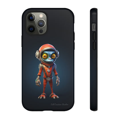 The "AstroGuard" Animated Blue Alien Astronaut Phone Case -Tough Cases