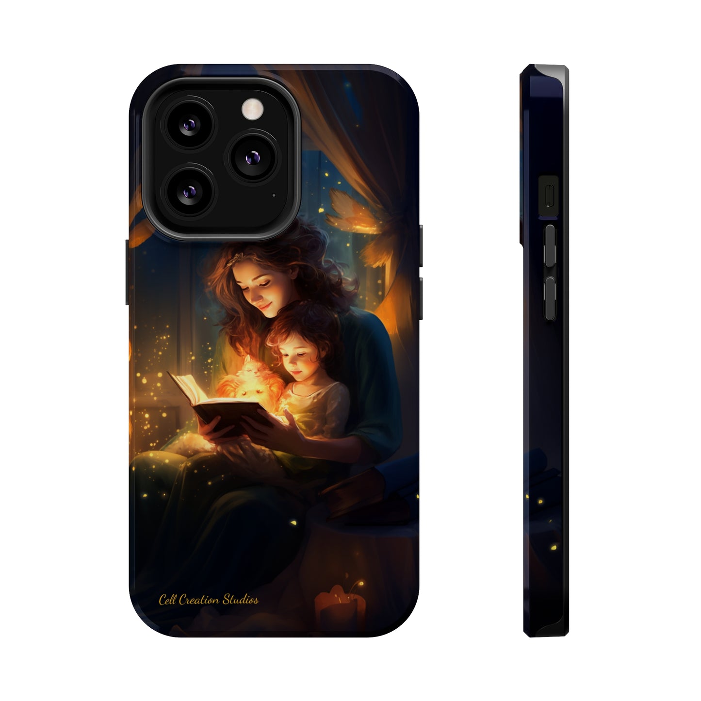 Introducing the "Bedtime Story Bliss" Cell Phone Case – Cherish Heartwarming Moments with Every Glance -MagSafe Tough Cases