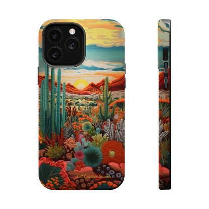 "Desert Bloom Embroidery" -MagSafe Tough iPhone Cases