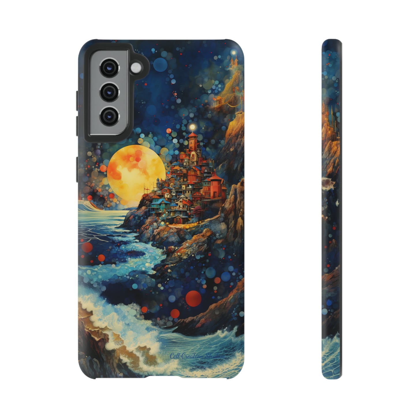 "Moonlit Coastal Vista" -Tough Samsung Phone Cases