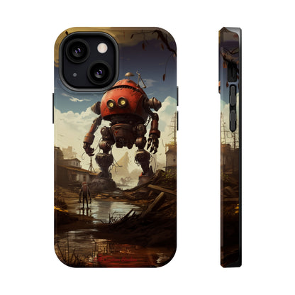 Introducing the "Urban Encounter" Cell Phone Case – Witness the Epic Convergence of Man and Giant Robot -MagSafe Tough Cases