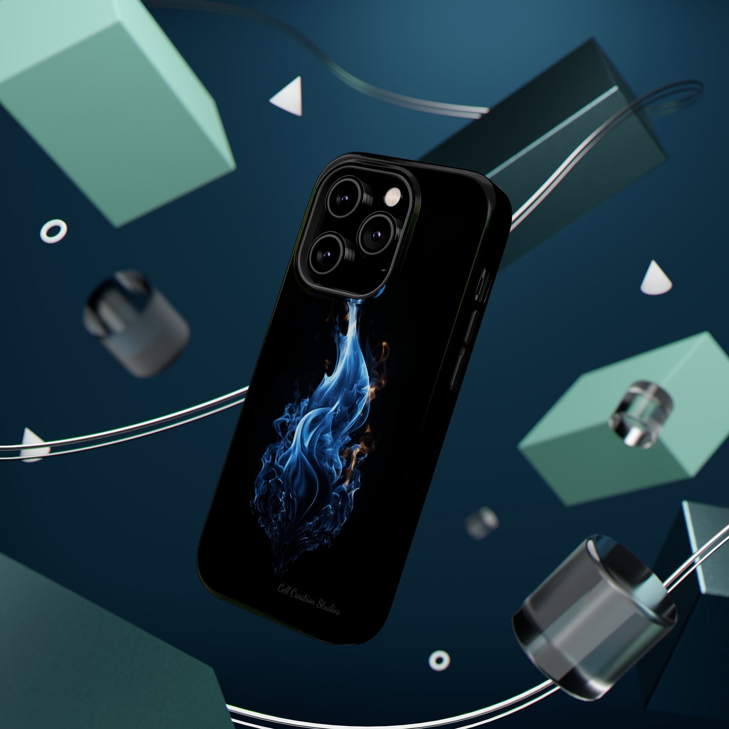 "Blue Flame" Phone Case: Ignite Your Style with Fiery Elegance -MagSafe Tough Cases