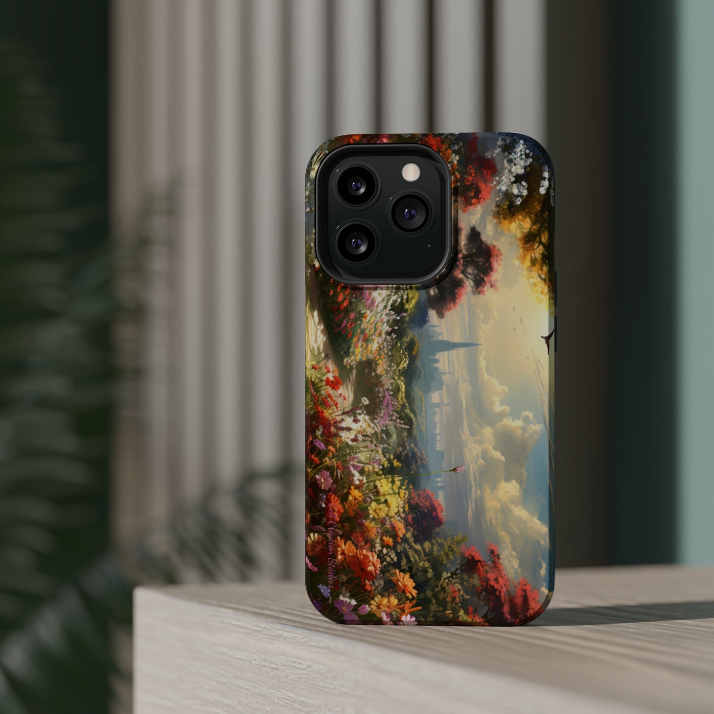 Introducing the "Floral Haven" Cell Phone Case – Where Nature and Urban Marvels Converge! -MagSafe Tough Cases