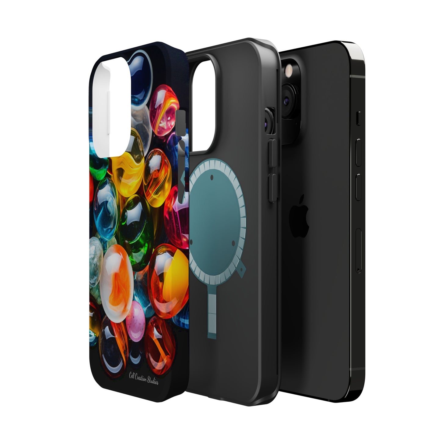 Introducing the "Vibrant Marbles Mosaic" Cell Phone Case – Carry a Kaleidoscope of Colors! -MagSafe Tough Cases