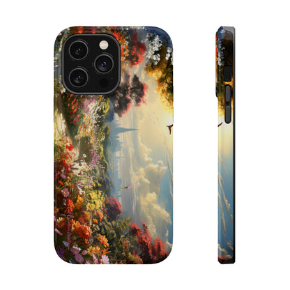 Introducing the "Floral Haven" Cell Phone Case – Where Nature and Urban Marvels Converge! -MagSafe Tough Cases