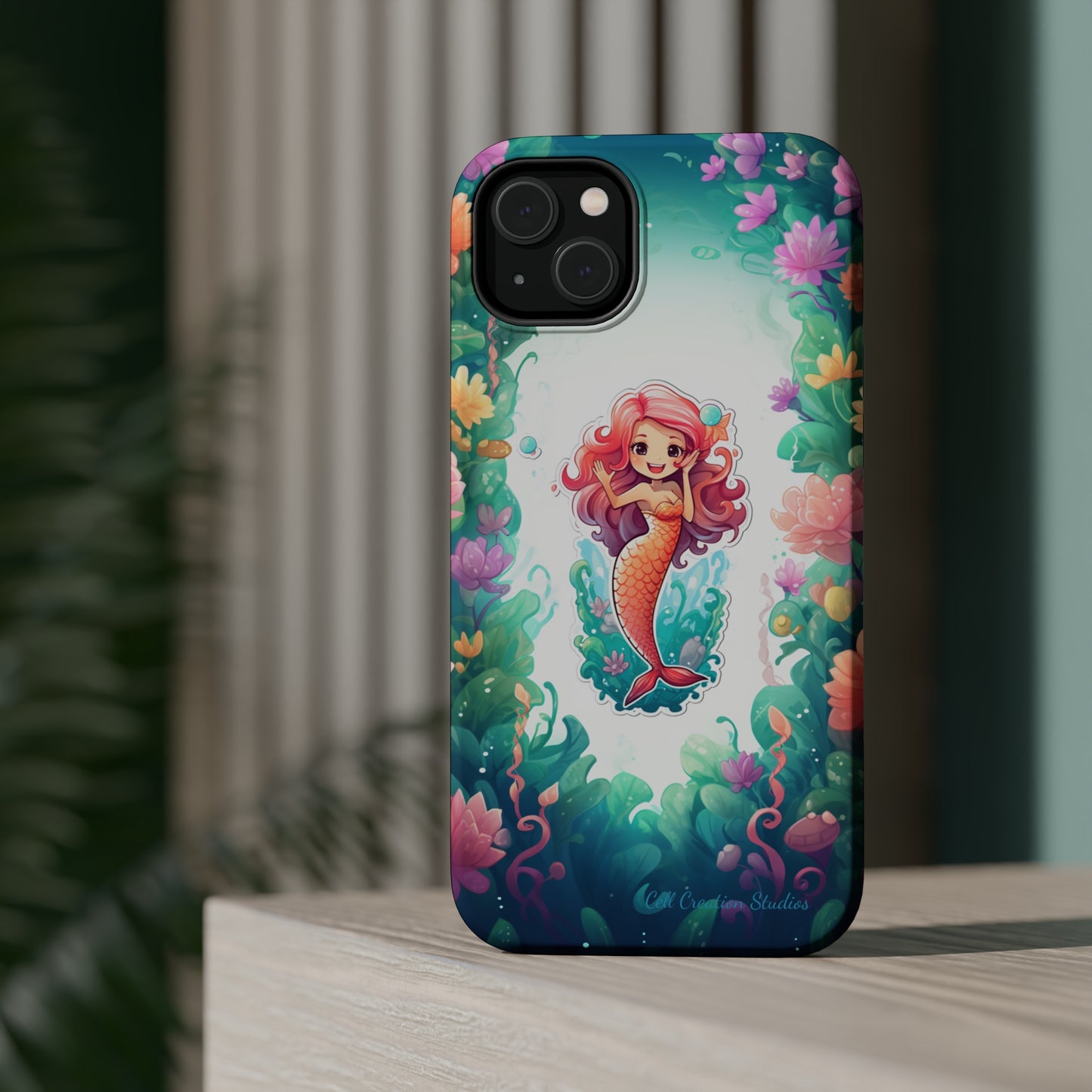 "Pink Seaflower Mermaid" -MagSafe Tough iPhone Cases