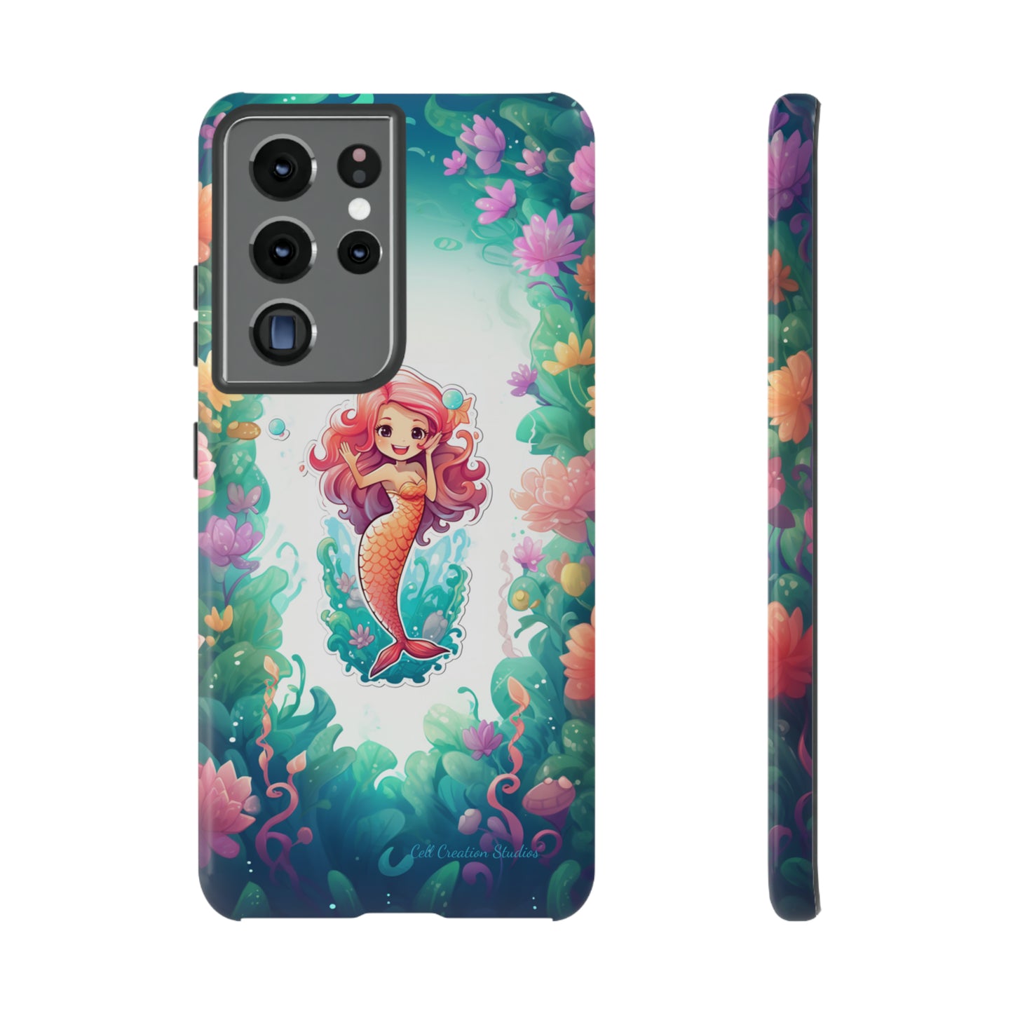 "Pink Seaflower Mermaid" -Tough Samsung Phone Cases