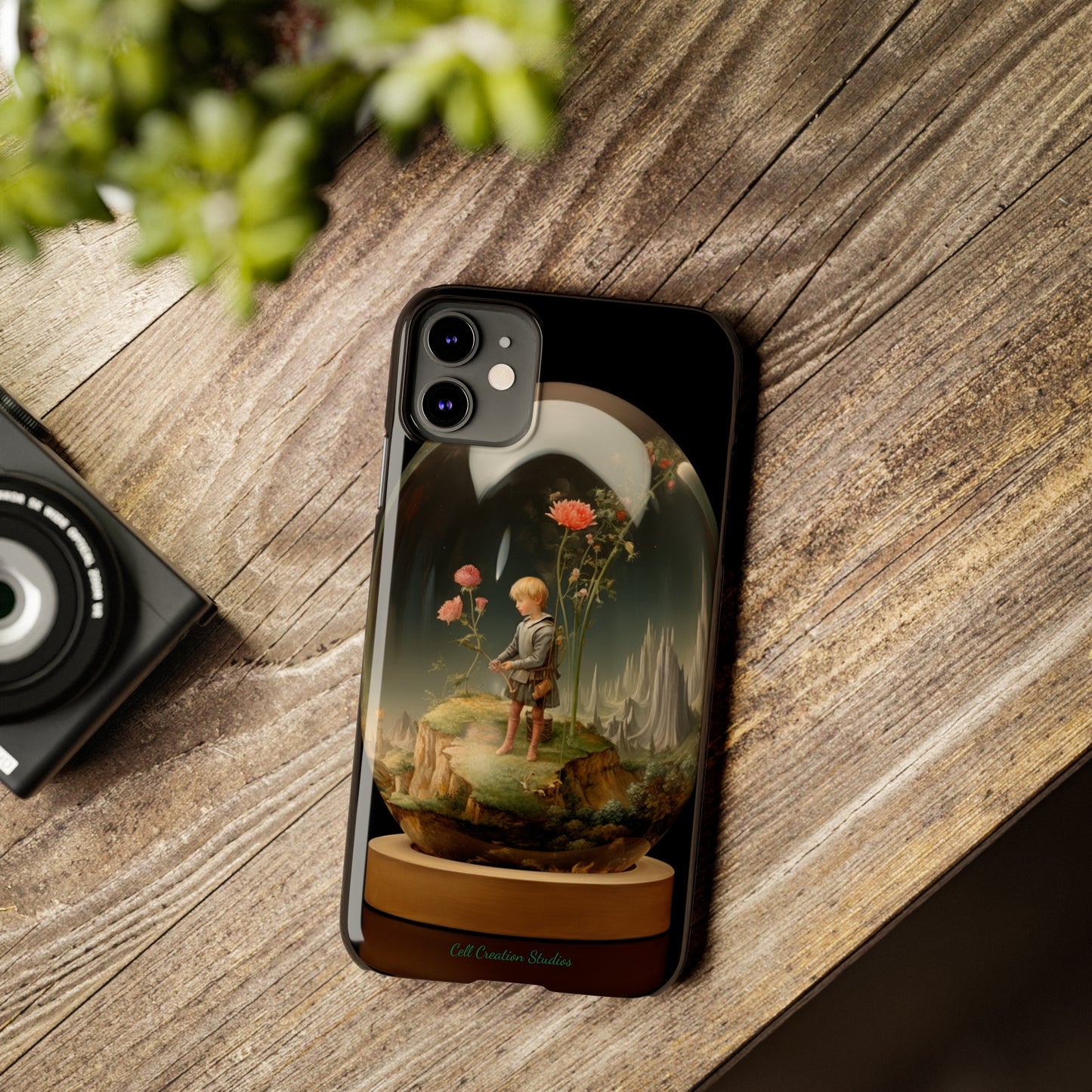 Introducing the "Miniature Gardener" Cell Phone Case – Embrace Your Imagination with a Captivating Glass-Encased Design -Slim Phone Cases