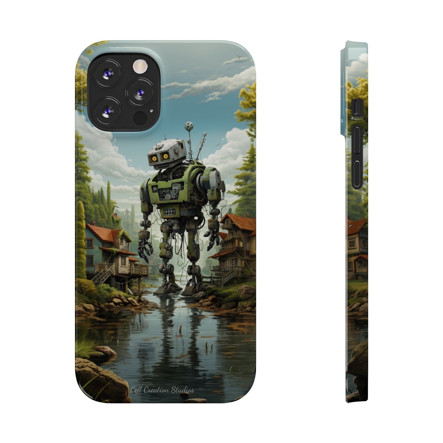 Introducing the "Robo-Rescue" Cell Phone Case – Witness a Heartwarming Scene of Robot Seeking Assistance -Slim Phone Cases