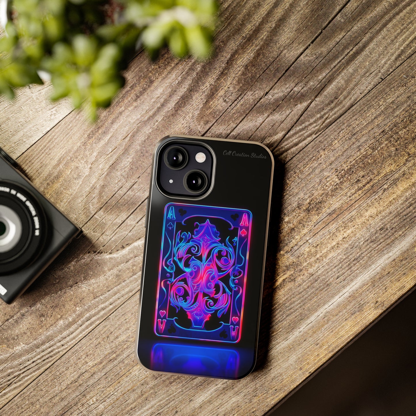 Introducing the "Neon Ace of Hearts" Cell Phone Case – Elevate Your Style with a Dazzling Card -Tough Phone Cases