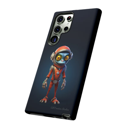 The "AstroGuard" Animated Blue Alien Astronaut Phone Case -Tough Cases