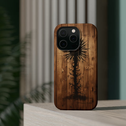 "Desert Plant on Wood Themed Phone Case: Embrace Nature's Beauty" -MagSafe Tough Cases