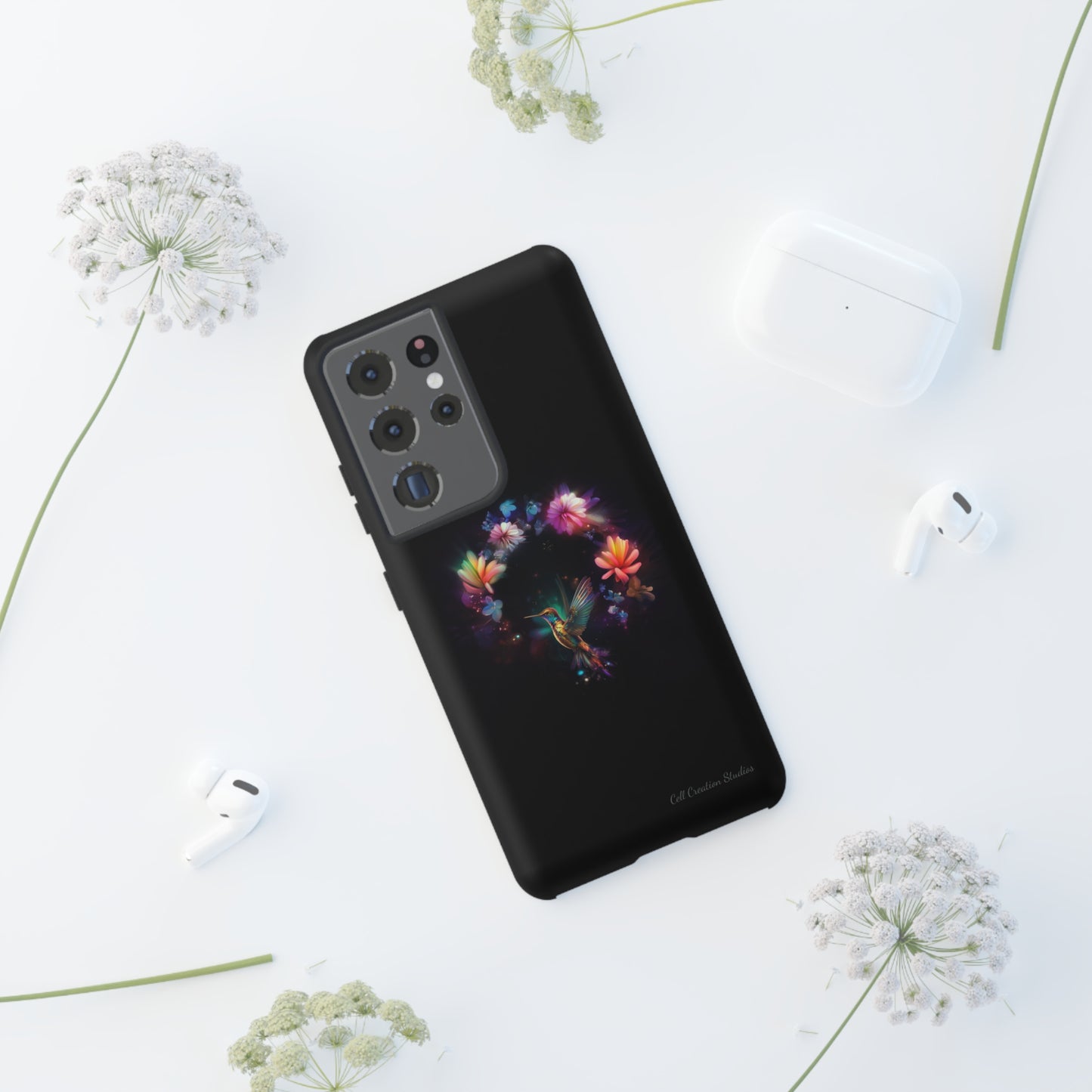 Introducing the "Floral Harmony Hummingbird" Cell Phone Case – Where Elegance Meets Nature -Tough Cases