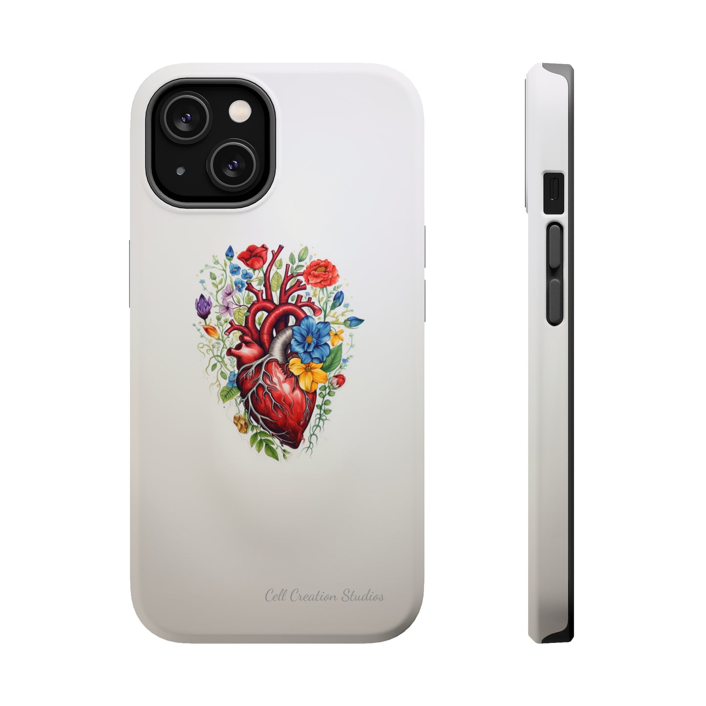 "Floral Heart Harmony" -MagSafe Tough iPhone Cases