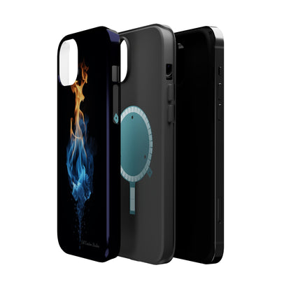 "Elegant Blue and Orange Flame" Phone Case: Ignite Your Style -MagSafe Tough Cases