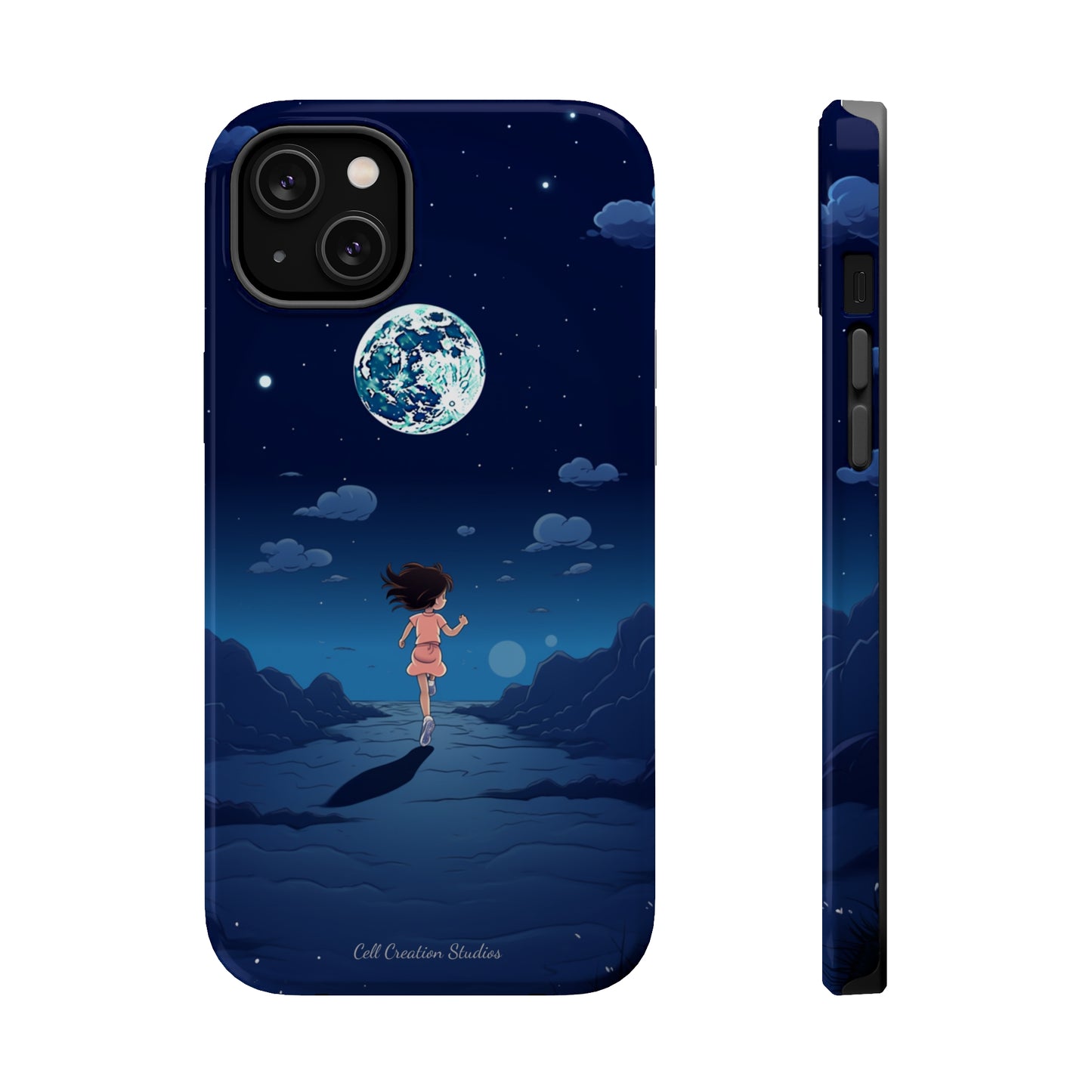 Introducing the "Moonlit Runner" Cell Phone Case – Embrace Adventure with a Captivating Lunar Design -MagSafe Tough Cases