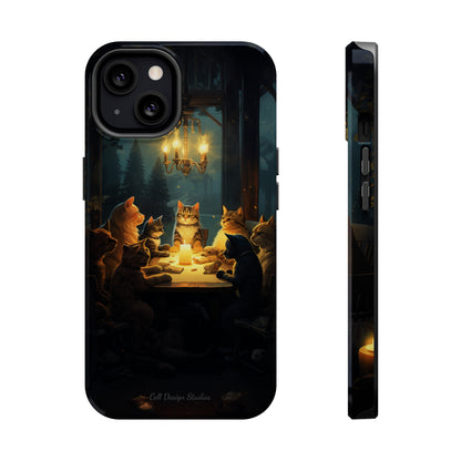 Introducing the "Paws & Whiskers Soirée" Cell Phone Case – A Feast of Friendship Under the Stars! -MagSafe Tough Cases