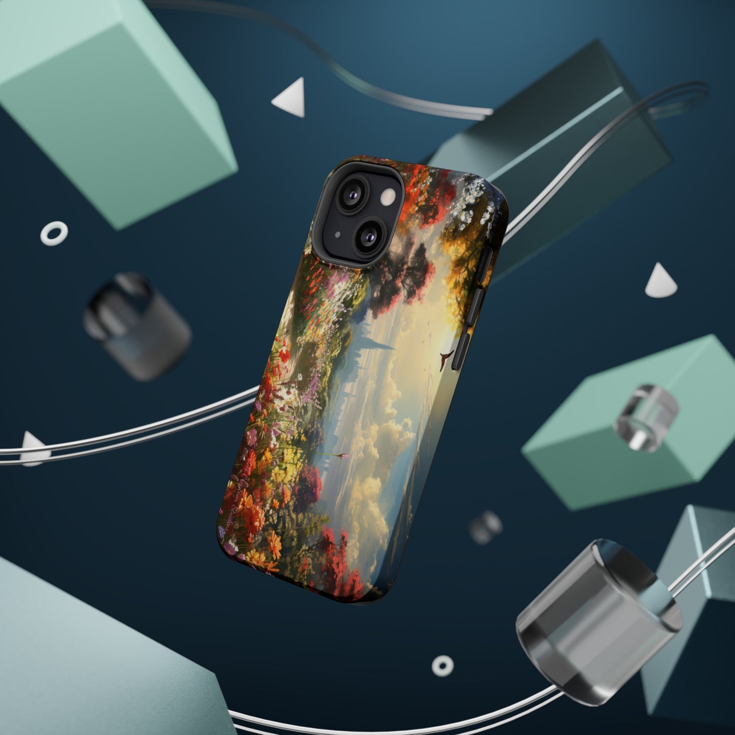 Introducing the "Floral Haven" Cell Phone Case – Where Nature and Urban Marvels Converge! -MagSafe Tough Cases