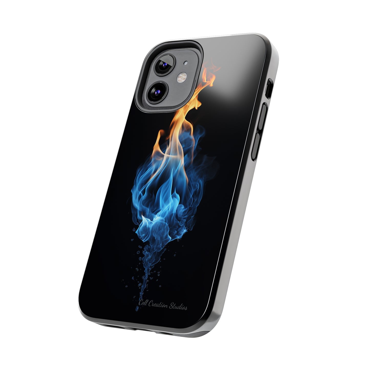 "Elegant Blue and Orange Flame" Phone Case: Ignite Your Style -Tough Phone Cases