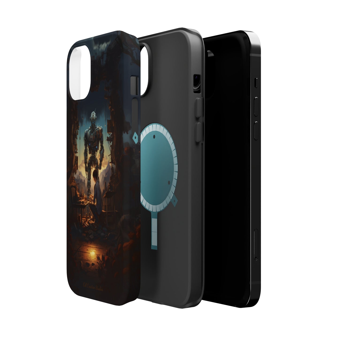 Introducing the "Mechanical Bond" Cell Phone Case – Witness a Captivating Moment of Giant Robot and Boy -MagSafe Tough Cases