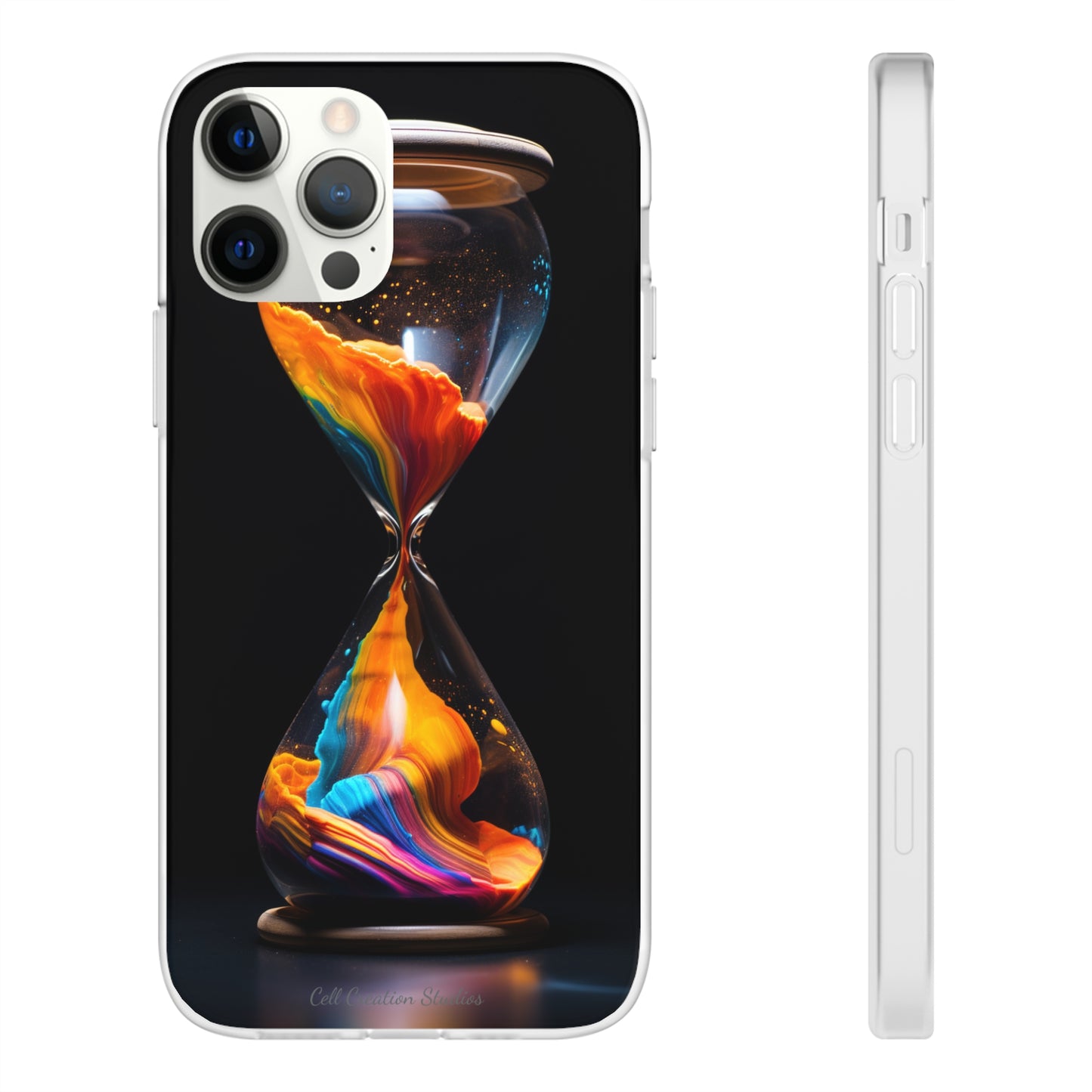 Introducing the "Vibrant Sands of Time" Cell Phone Case – Embrace the Beauty of Colorful Hourglass Design -Flexi Cases