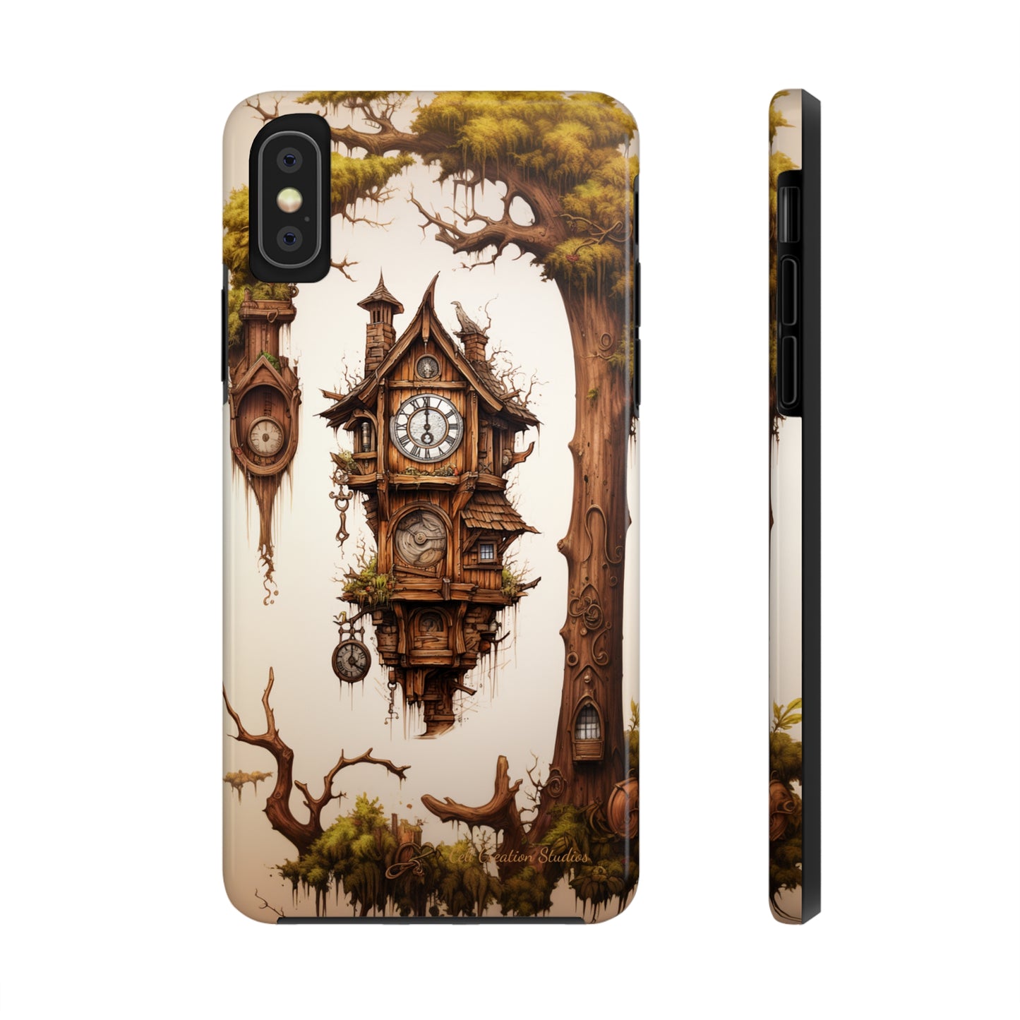 Introducing the "Mystical Wooden Clock" Cell Phone Case – Embrace Enchantment and Timeless Beauty -Tough Phone Cases