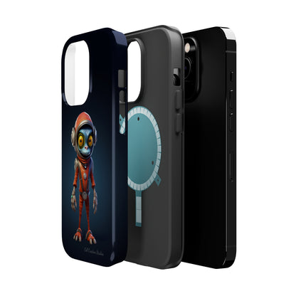 The "AstroGuard" Animated Blue Alien Astronaut Phone Case -MagSafe Tough Cases