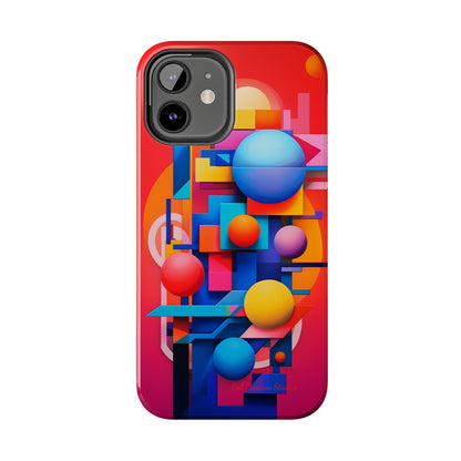 The "Geometric Red Background" Cell Phone Case- Upgrade Your Phone's Aesthetics -Tough Phone Cases