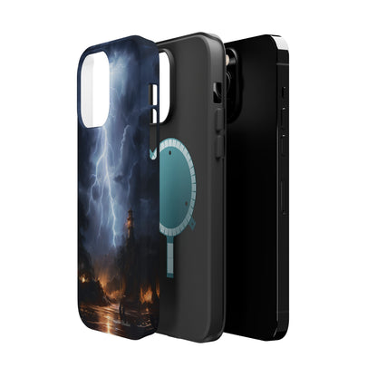 Introducing the "Electric Skies" Cell Phone Case – Unleash the Power of the Storm -MagSafe Tough Cases